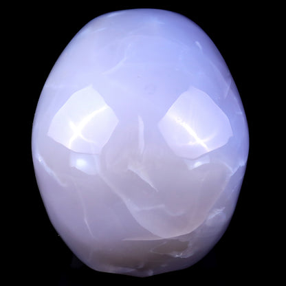 4.6" Blue Chalcedony Hand Carved Crystal Realistic Skull Sculpture Crystallumi