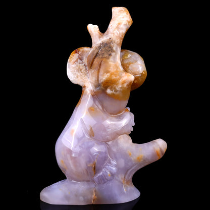 4.7" Chalcedony Hand Carved Crystal Koala Sculpture Crystallumi