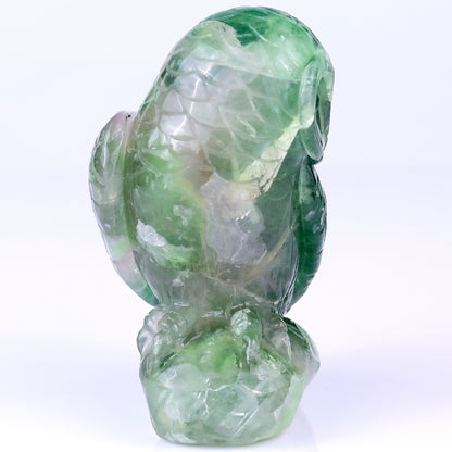 4.7" Colorful Fluorite Hand Carved Crystal Parrot Sculpture Crystallumi