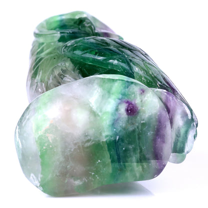 4.7" Colorful Fluorite Hand Carved Crystal Parrot Sculpture Crystallumi