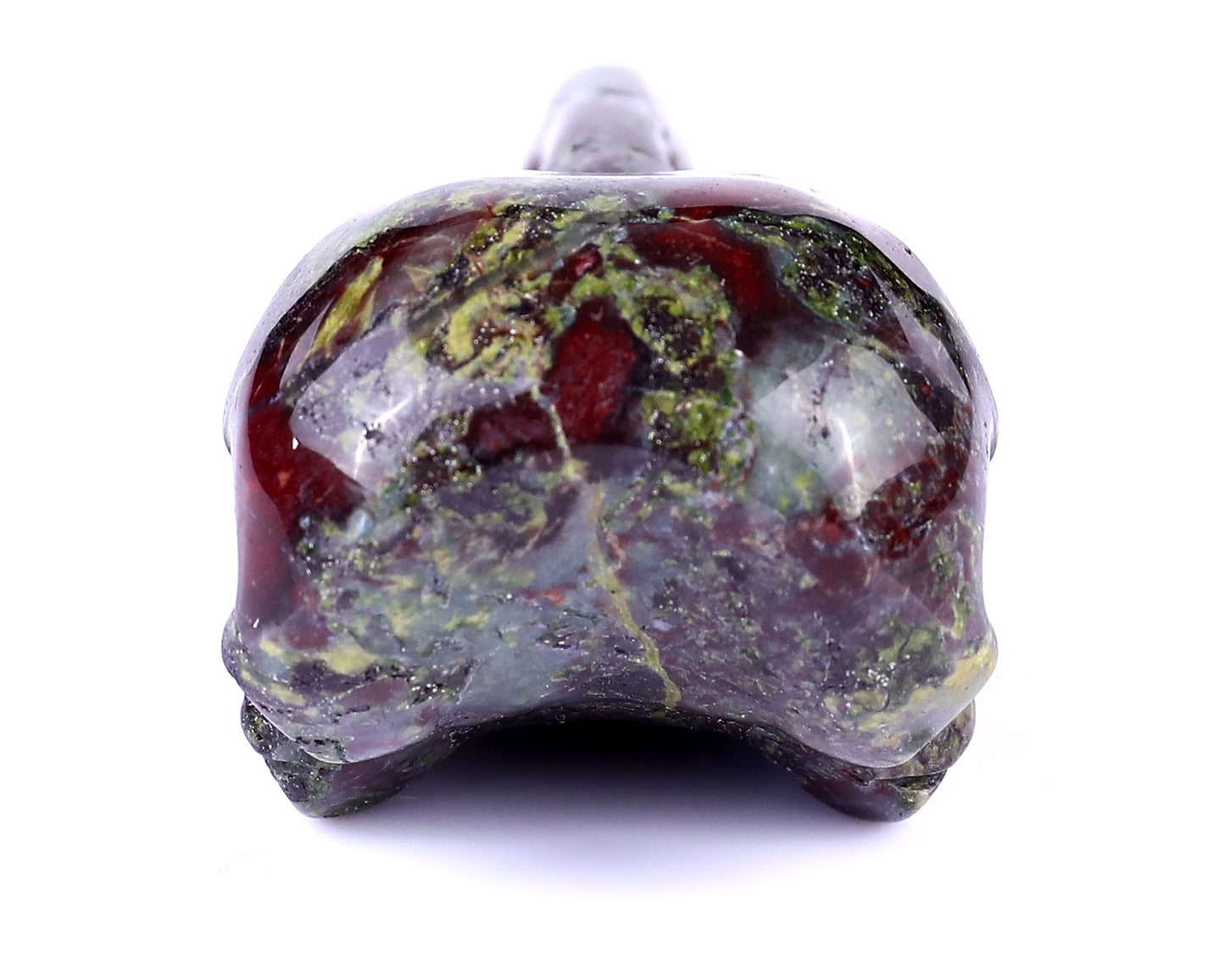 4.7" Dragon Blood Jasper Hand Carved Crystal Raven Skull Sculpture Crystallumi