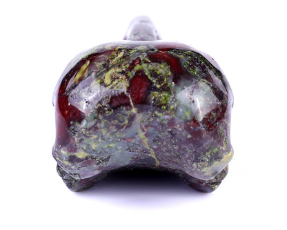 4.7" Dragon Blood Jasper Hand Carved Crystal Raven Skull Sculpture Crystallumi