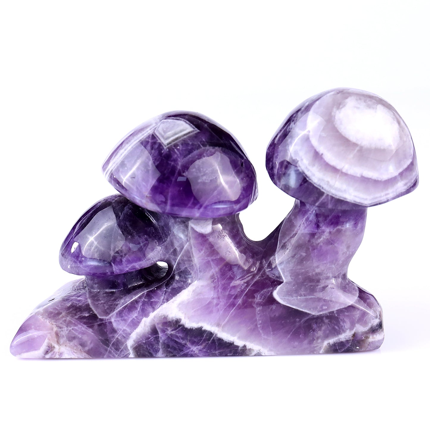 4.7" Dream Amethyst Hand Carved Crystal Mushrooms Sculpture Crystallumi