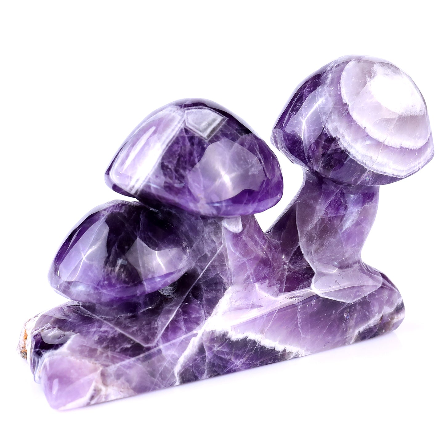 4.7" Dream Amethyst Hand Carved Crystal Mushrooms Sculpture Crystallumi