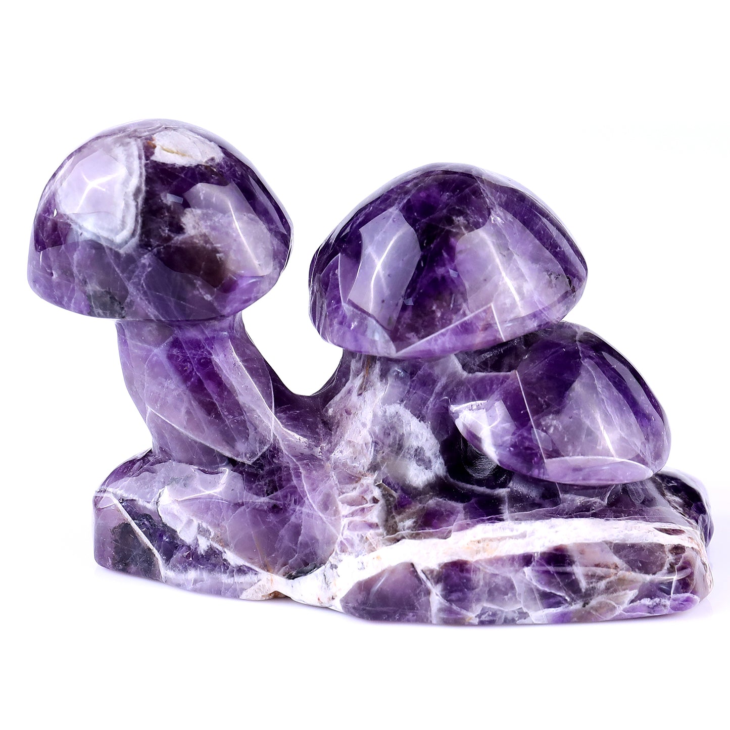 4.7" Dream Amethyst Hand Carved Crystal Mushrooms Sculpture Crystallumi