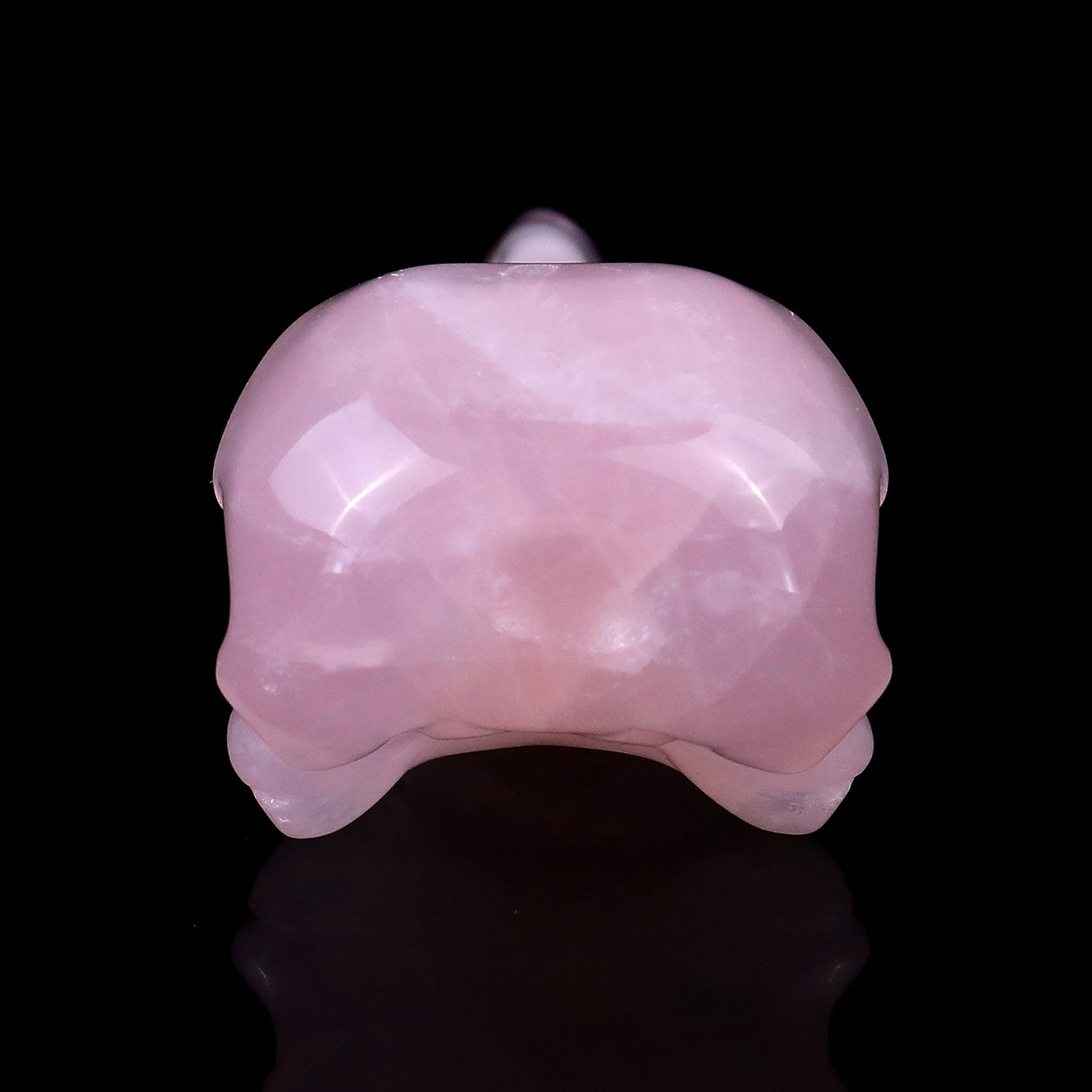 4.7" Rose Quartz Hand Carved Crystal Raven Skull Sculpture Crystallumi