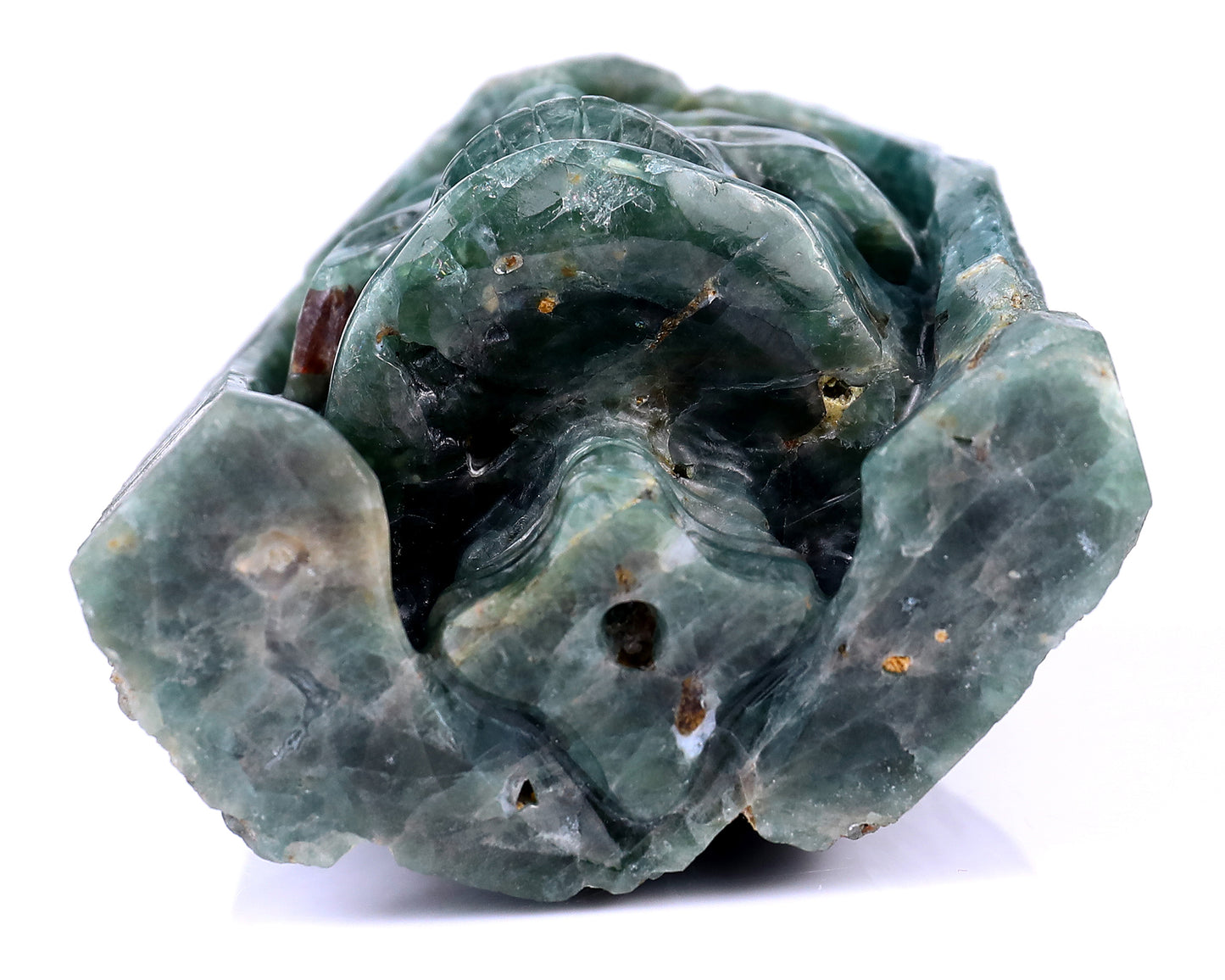 4.8" Blue Apatite Hand Carved Mineral Specimen Skull Sculpture Crystallumi