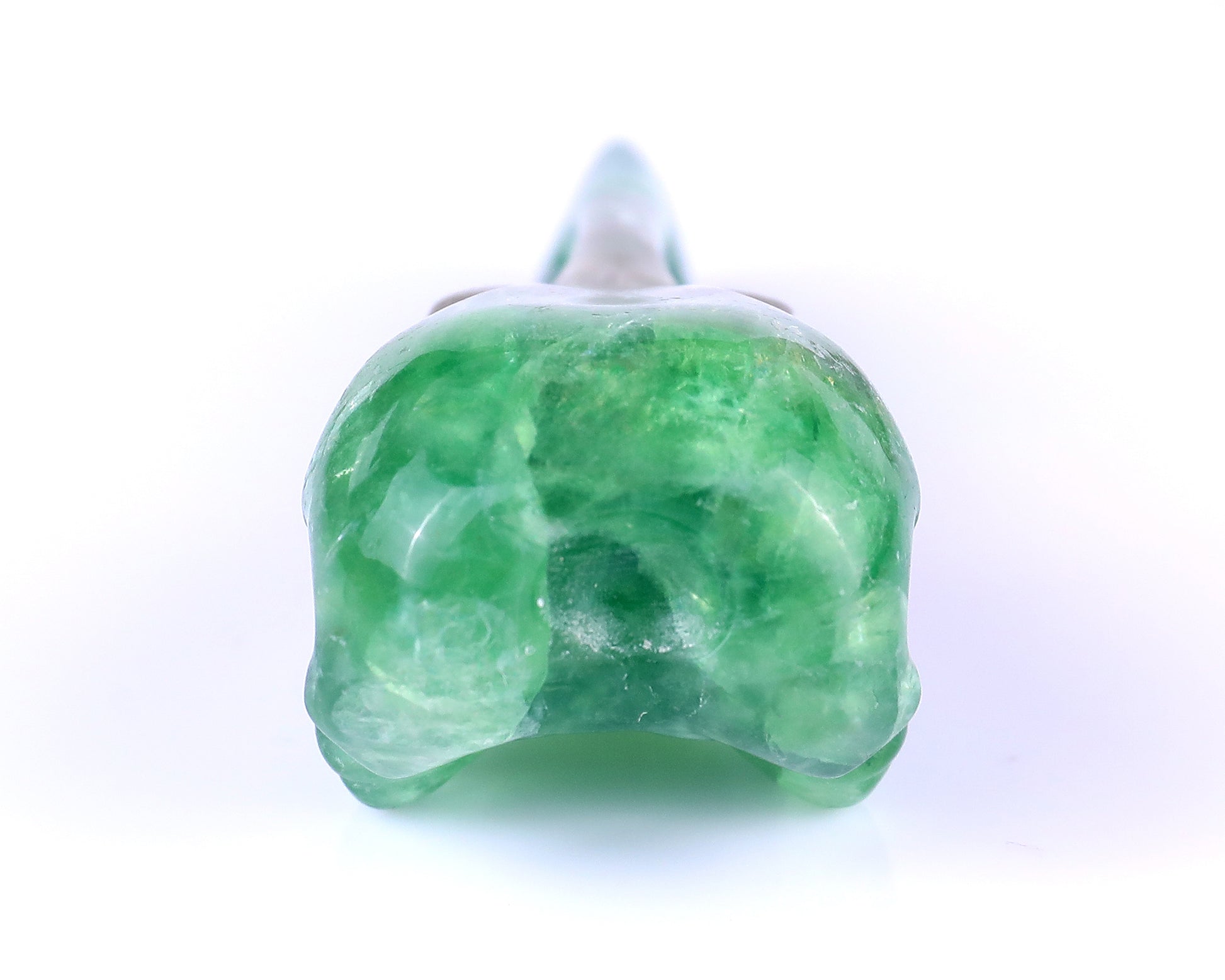 4.8" Fluorite Hand Carved Crystal Raven Skull Sculpture Crystallumi