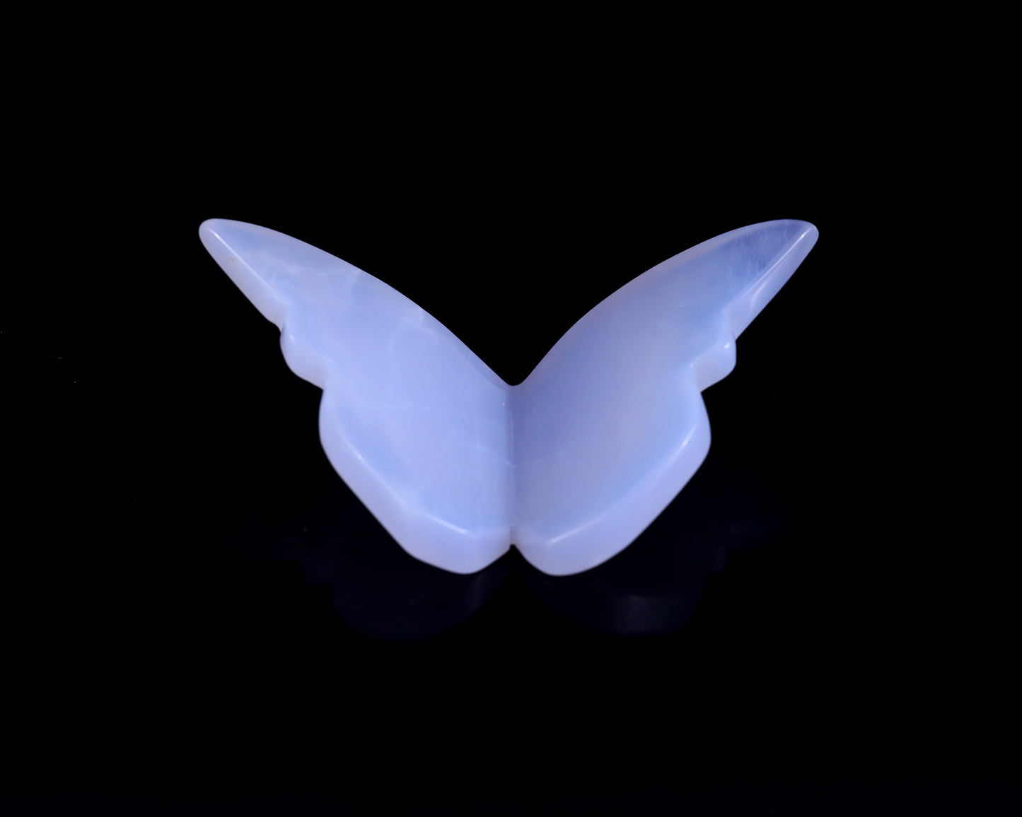 Natural Blue Chalcedony Hand Carved Crystal Butterfly Set (4pcs)