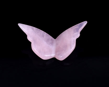 Natural Rose Quartz Hand Carved Crystal Butterfly Set (4pcs)