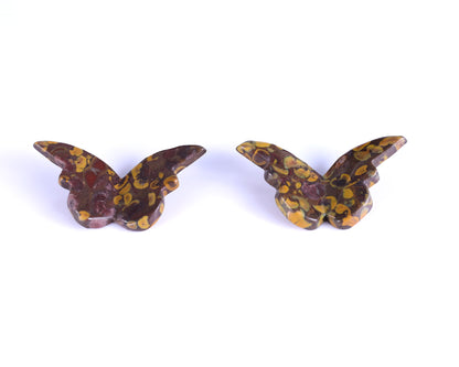 Natural Roe Stone Hand Carved Crystal Butterfly Set (4pcs)