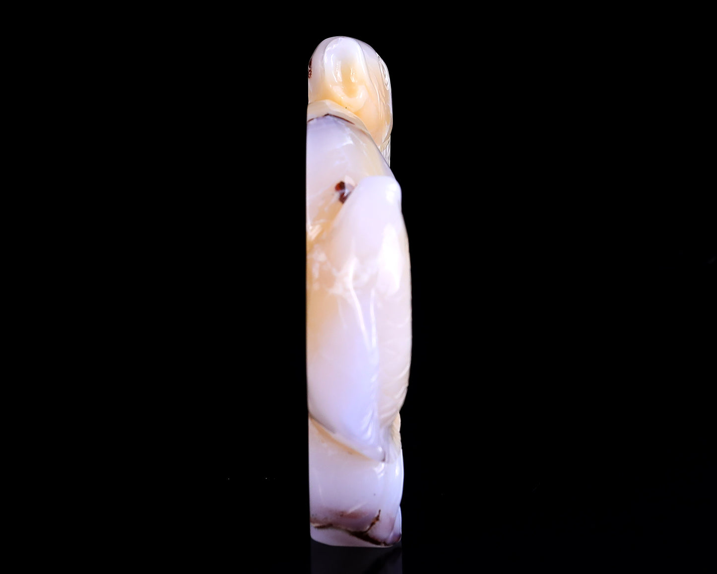 8.3" Blue Chalcedony Hand Carved Crystal Fishes Sculpture