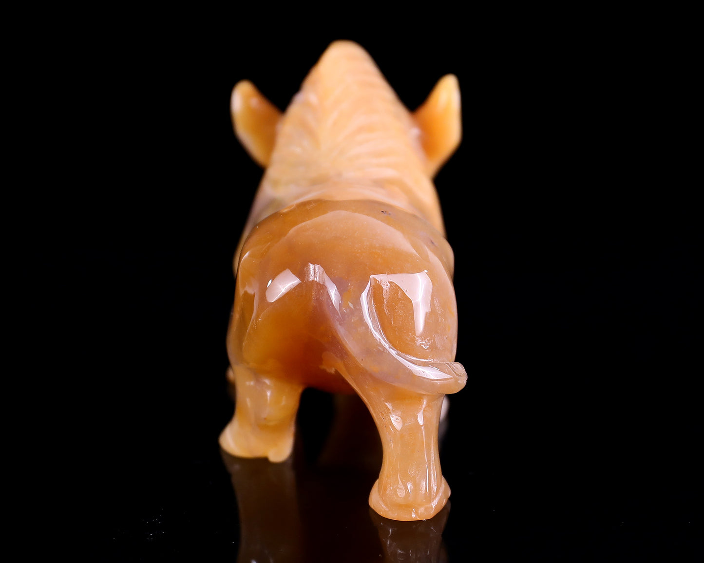 4.3" Chalcedony Hand Carved Crystal Wild Boar Sculpture