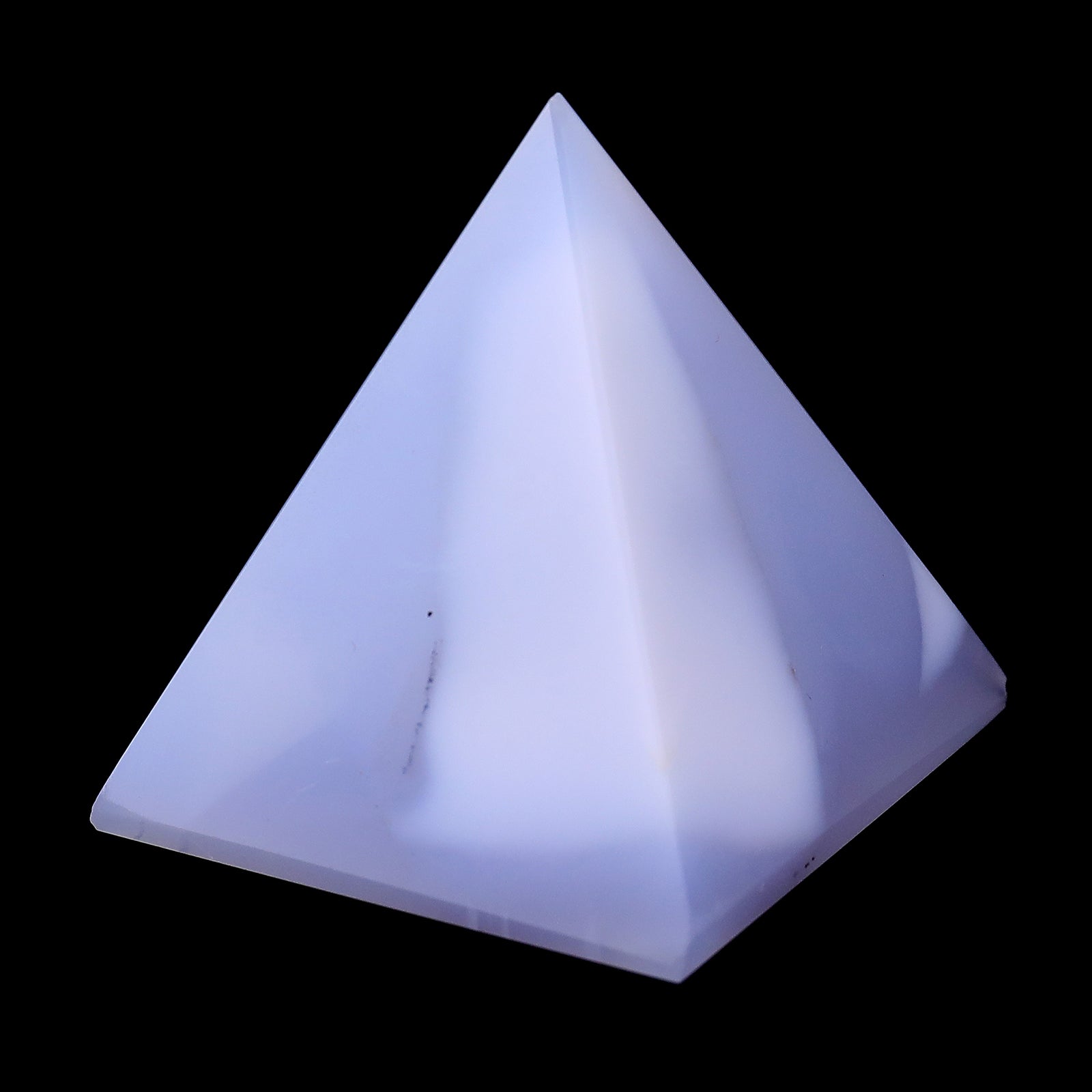 48mm Blue Chalcedony Hand Carved Crystal Pyramid Crystallumi