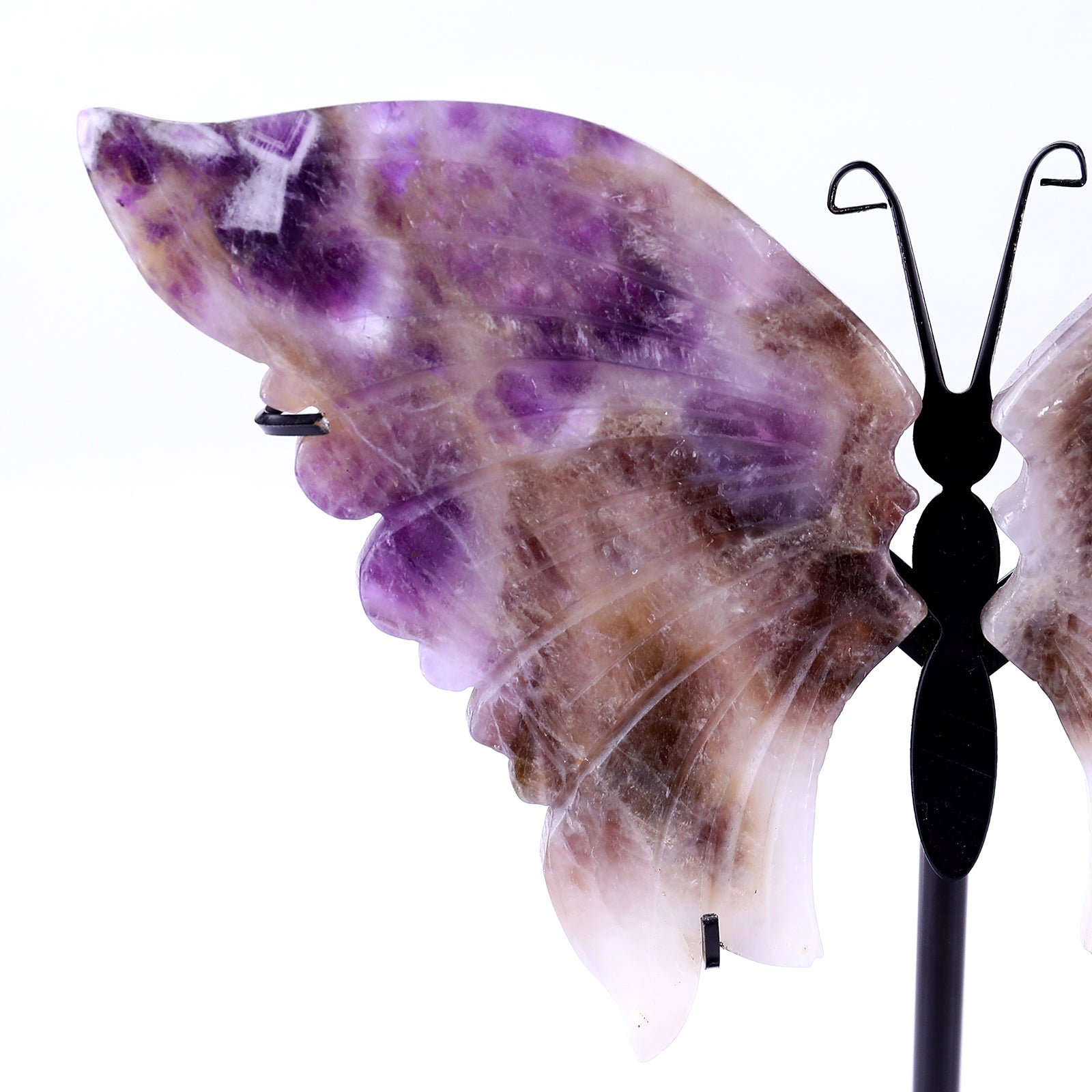 5.0" Dream Amethyst Hand Carved Crystal Butterfly Wings Sculpture Crystallumi