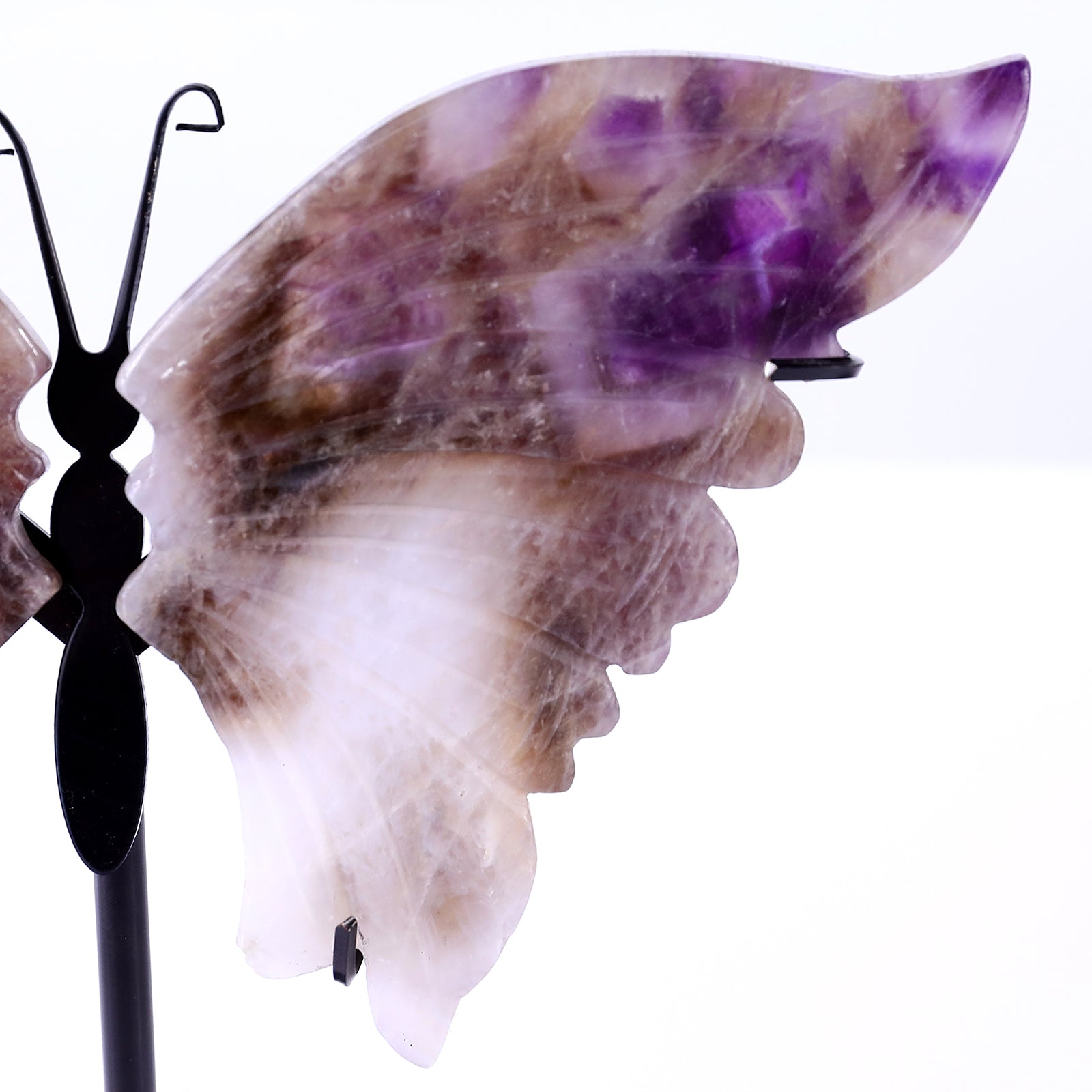 5.0" Dream Amethyst Hand Carved Crystal Butterfly Wings Sculpture Crystallumi