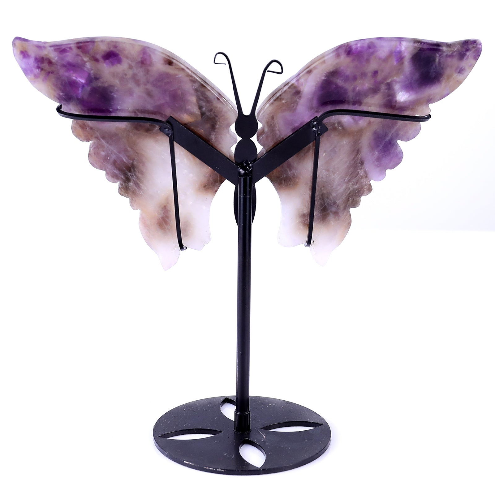 5.0" Dream Amethyst Hand Carved Crystal Butterfly Wings Sculpture Crystallumi