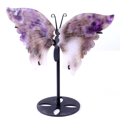 5.0" Dream Amethyst Hand Carved Crystal Butterfly Wings Sculpture Crystallumi