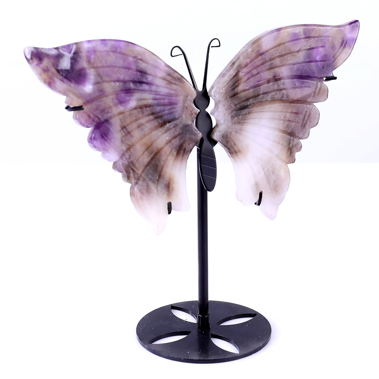 5.0" Dream Amethyst Hand Carved Crystal Butterfly Wings Sculpture Crystallumi