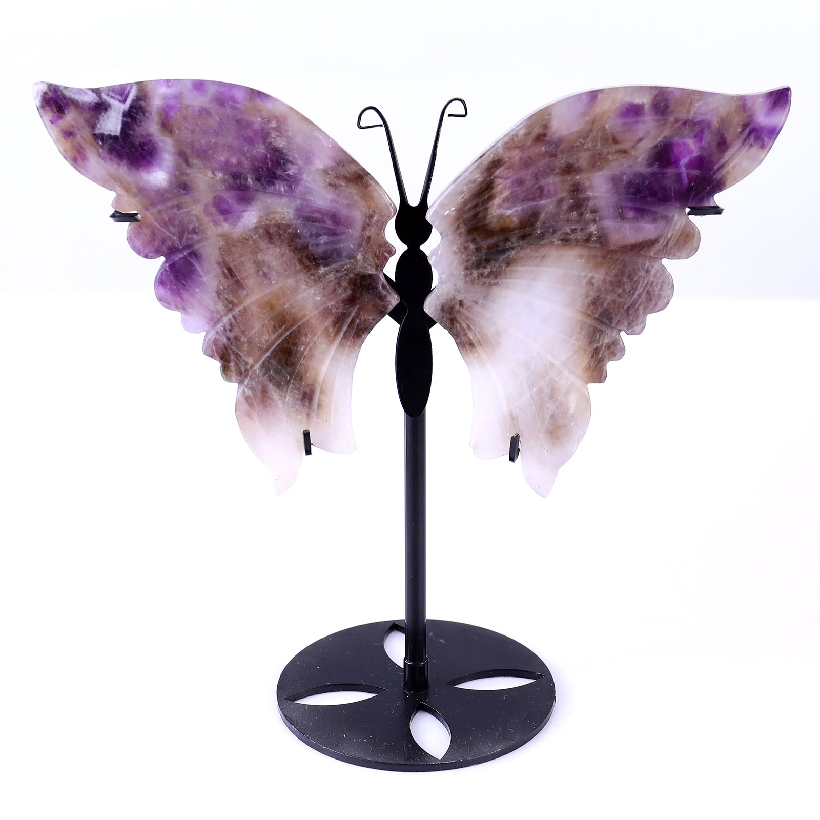 5.0" Dream Amethyst Hand Carved Crystal Butterfly Wings Sculpture Crystallumi