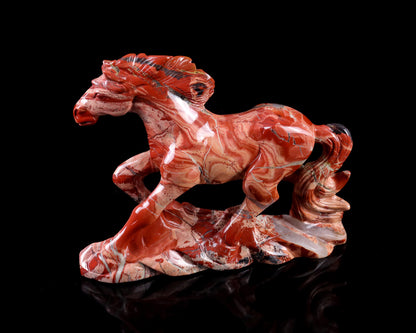 5.0" Red Jasper Hand Carved Crystal Horse Sculpture Crystallumi