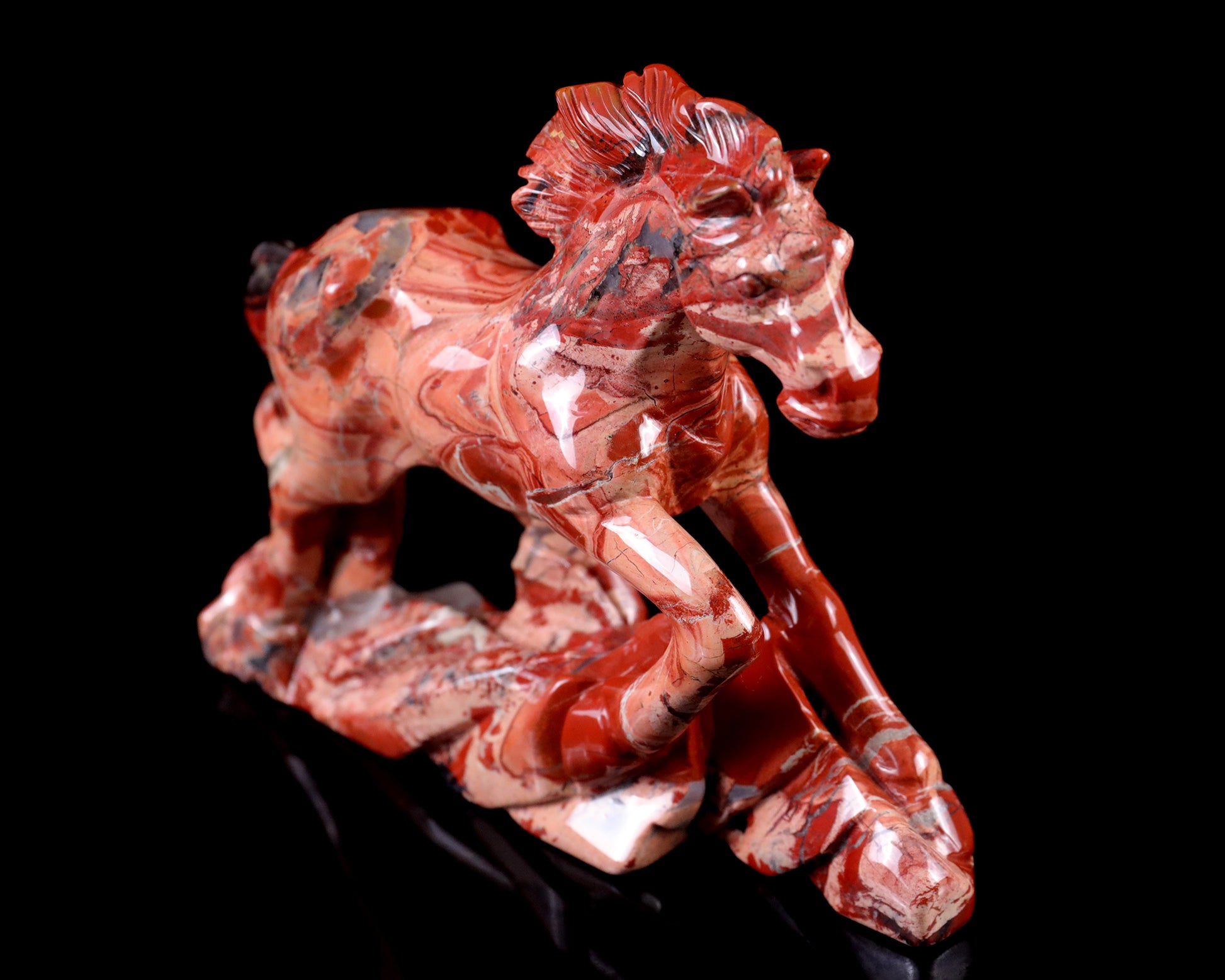 5.0" Red Jasper Hand Carved Crystal Horse Sculpture Crystallumi