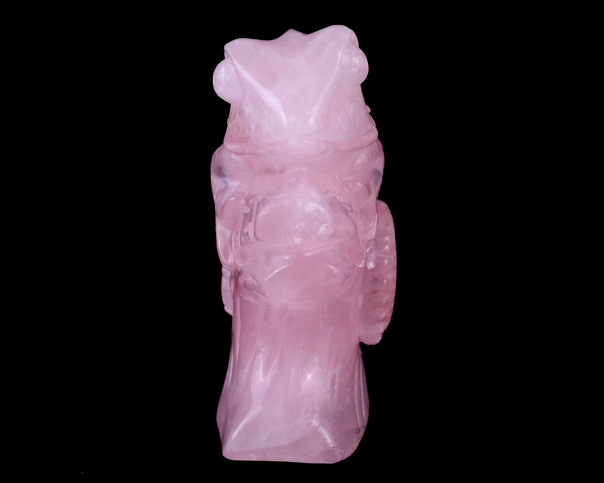 5.0" Rose Quartz Hand Carved Crystal Lizard Sculpture Crystallumi