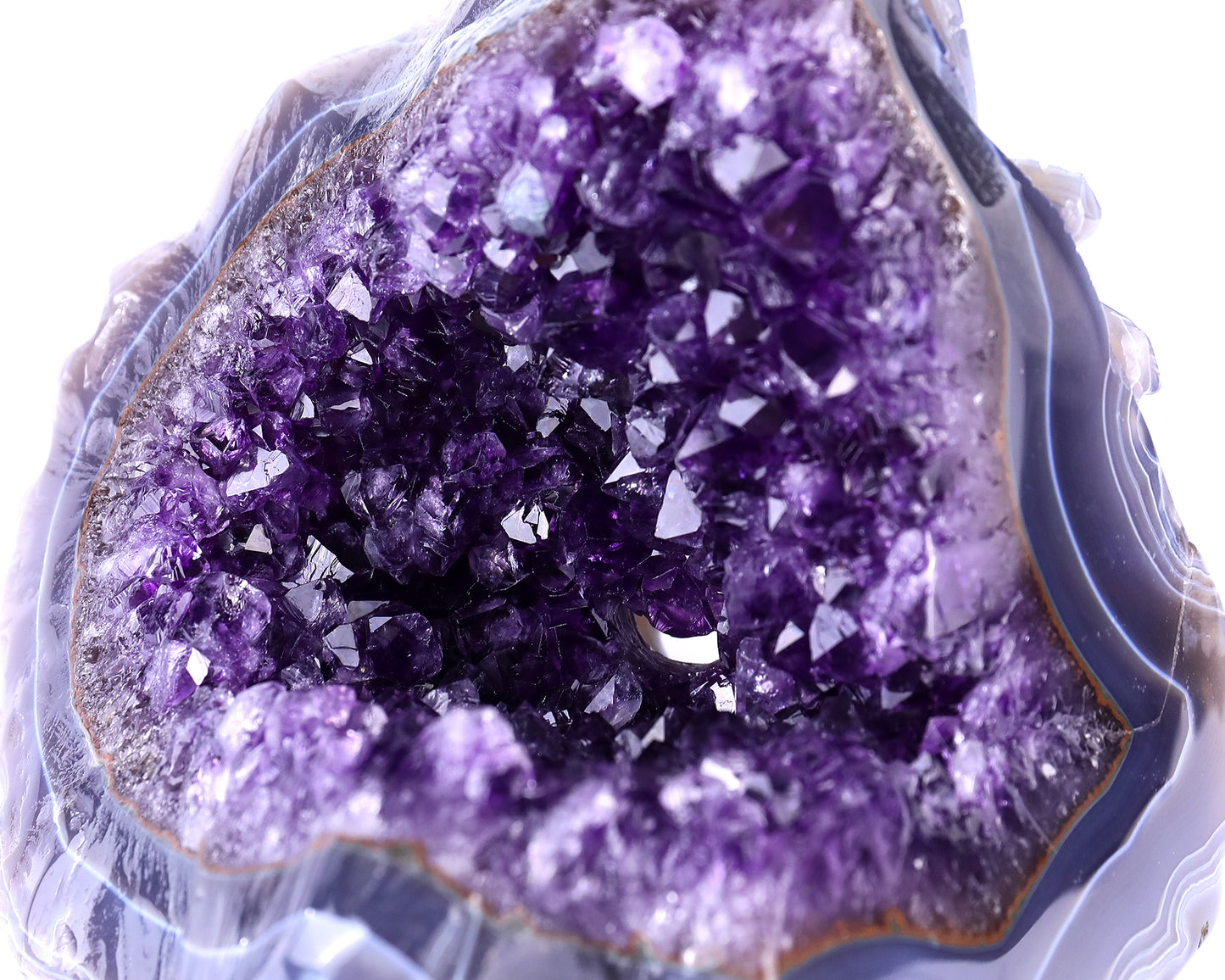 5.1" Amethyst Geode Agate Hand Carved Crystal Realistic Skull Sculpture Crystallumi