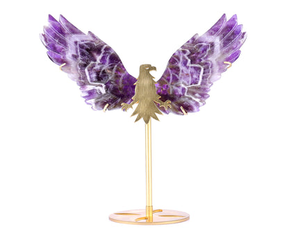 5.1" Dream Amethyst Hand Carved Crystal Eagle Wings Sculpture Crystallumi