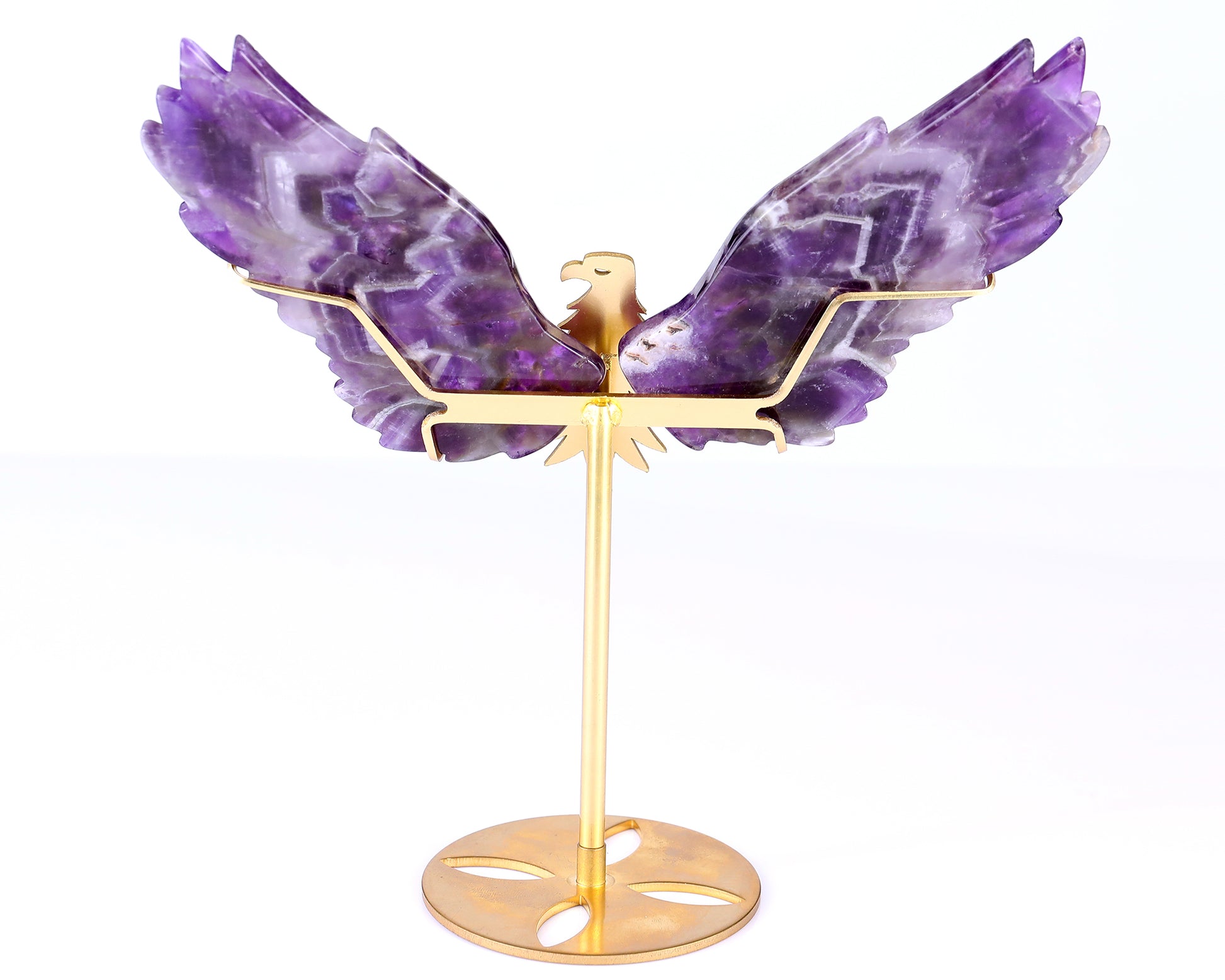 5.1" Dream Amethyst Hand Carved Crystal Eagle Wings Sculpture Crystallumi