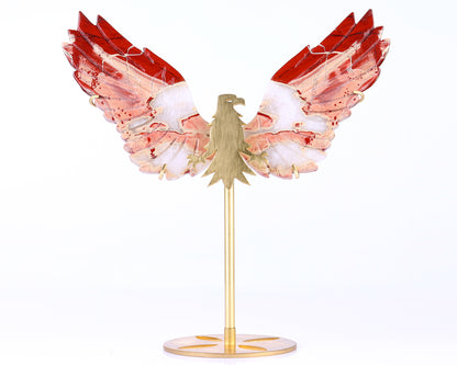 5.1" Red Jasper Hand Carved Crystal Eagle Wings Sculpture Crystallumi