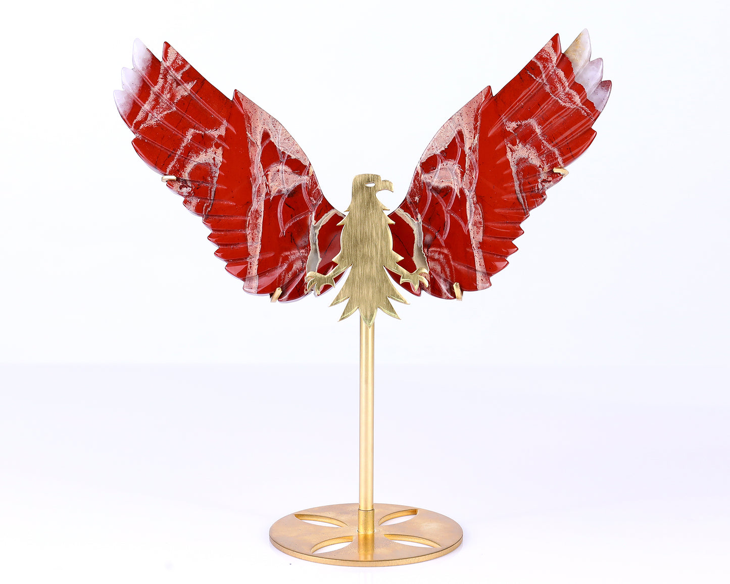 5.1" Red Jasper Hand Carved Crystal Eagle Wings Sculpture Crystallumi