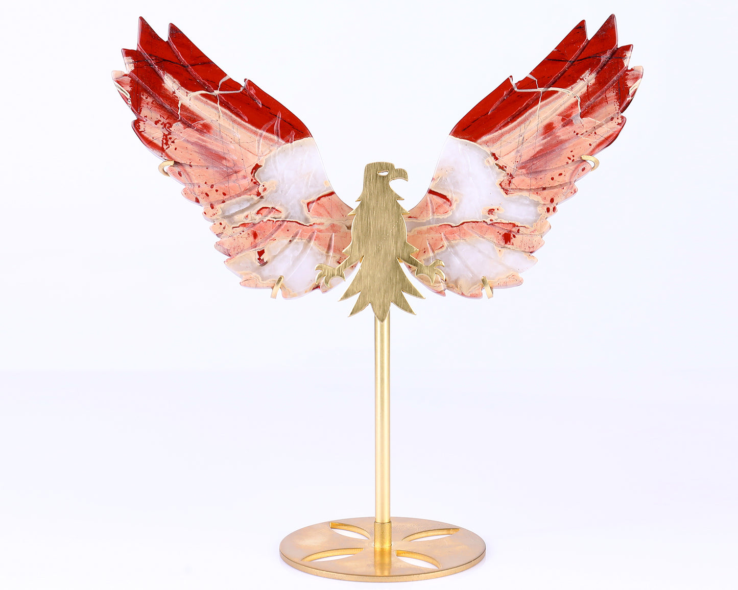 5.1" Red Jasper Hand Carved Crystal Eagle Wings Sculpture Crystallumi