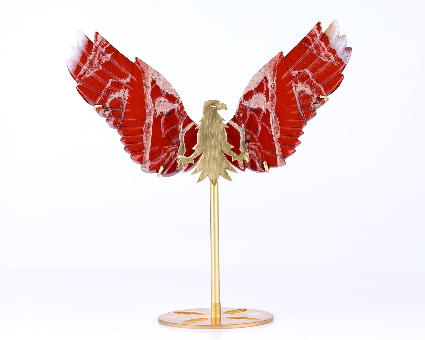 5.1" Red Jasper Hand Carved Crystal Eagle Wings Sculpture Crystallumi