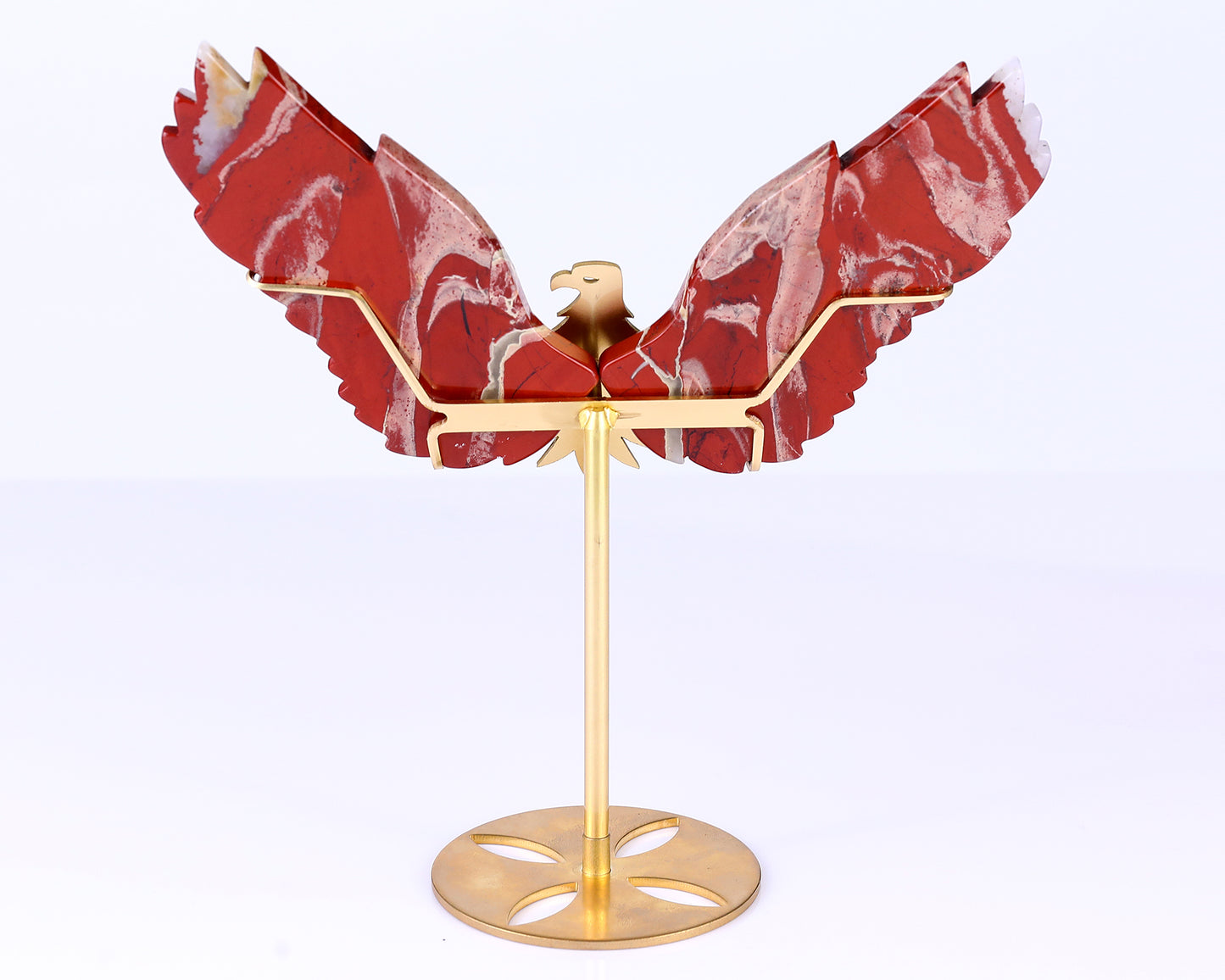 5.1" Red Jasper Hand Carved Crystal Eagle Wings Sculpture Crystallumi