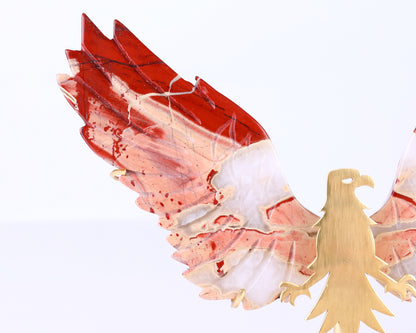 5.1" Red Jasper Hand Carved Crystal Eagle Wings Sculpture Crystallumi