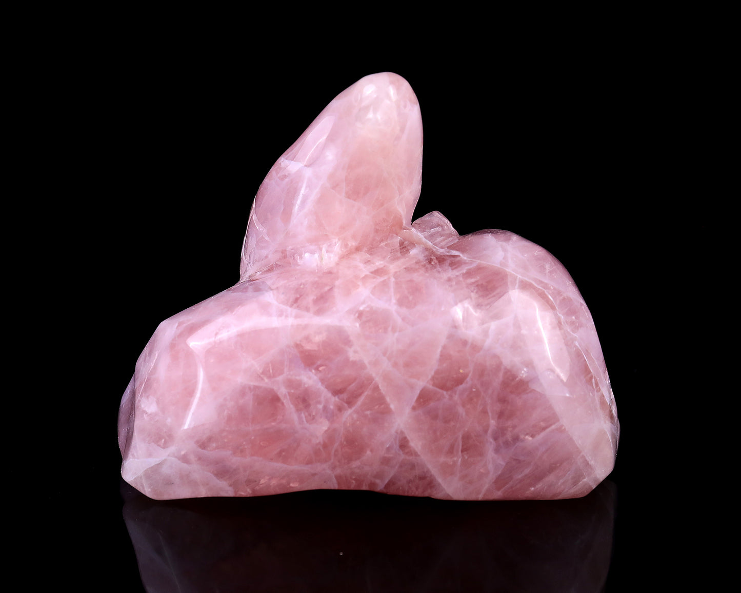 5.1" Rose Quartz Hand Carved Crystal Bird Sculpture Crystallumi