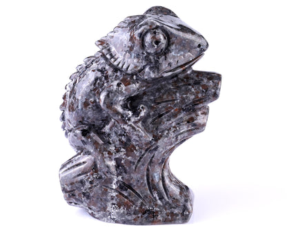 5.1" Yooperlite Hand Carved Crystal Lizard Sculpture Crystallumi