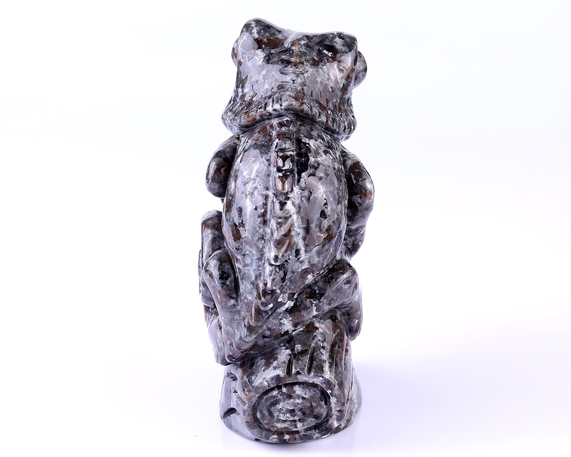 5.1" Yooperlite Hand Carved Crystal Lizard Sculpture Crystallumi