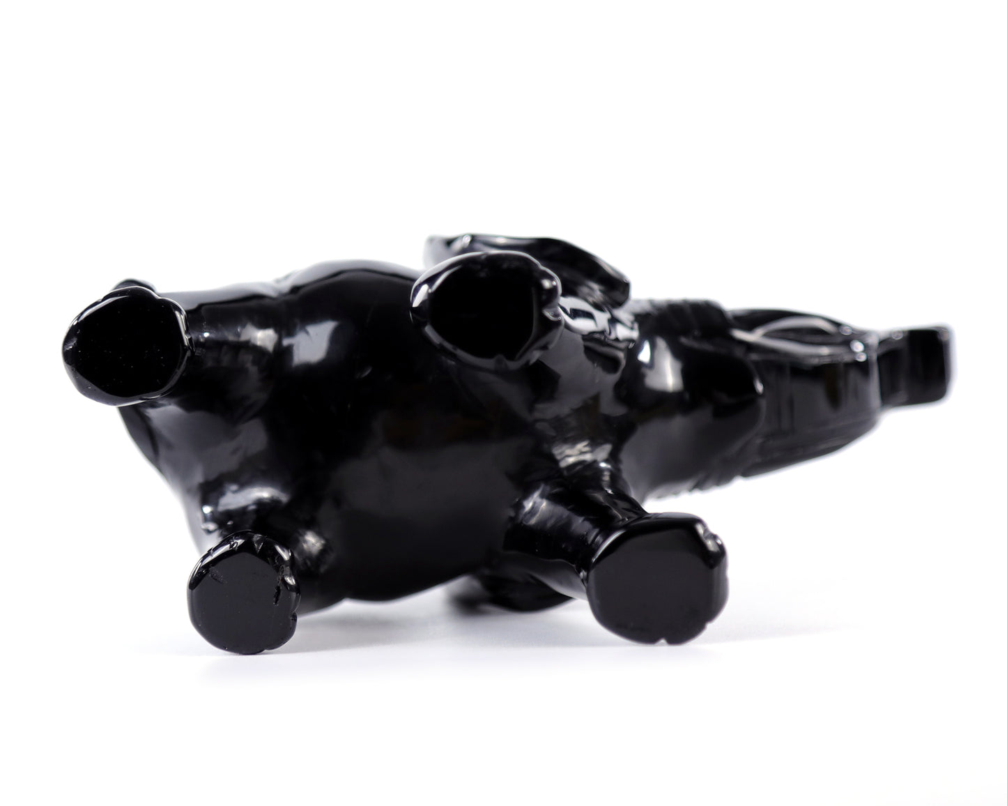 5.2" Black Obsidian Hand Carved Crystal Elephant Sculpture Crystallumi