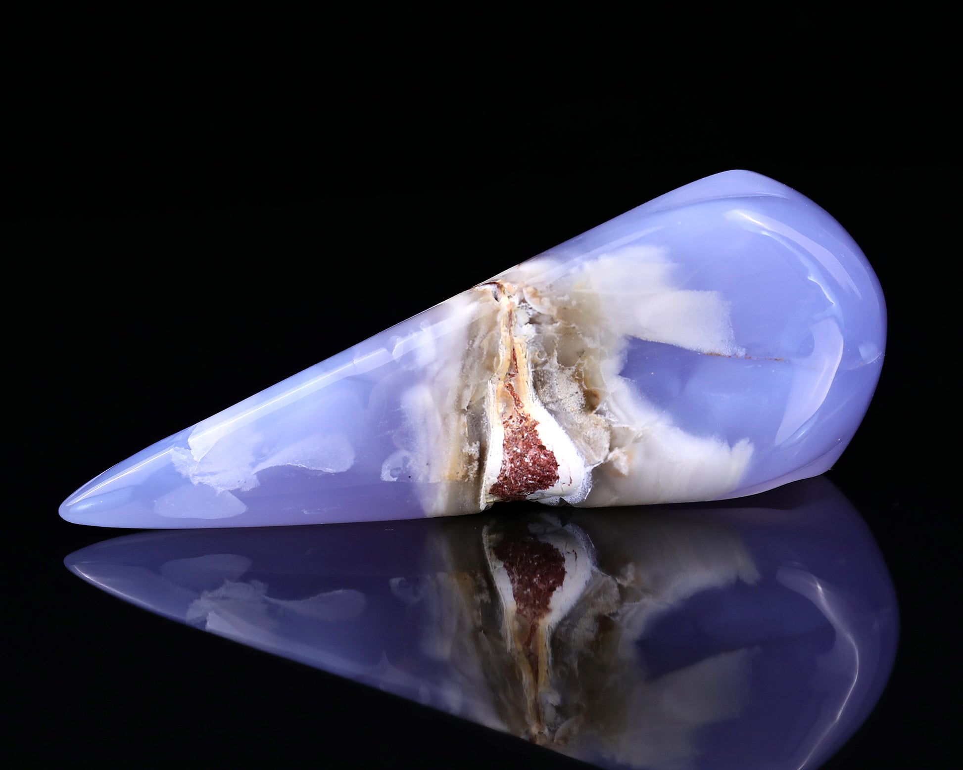 5.2" Blue Chalcedony Hand Carved Crystal Raven Skull Sculpture Crystallumi