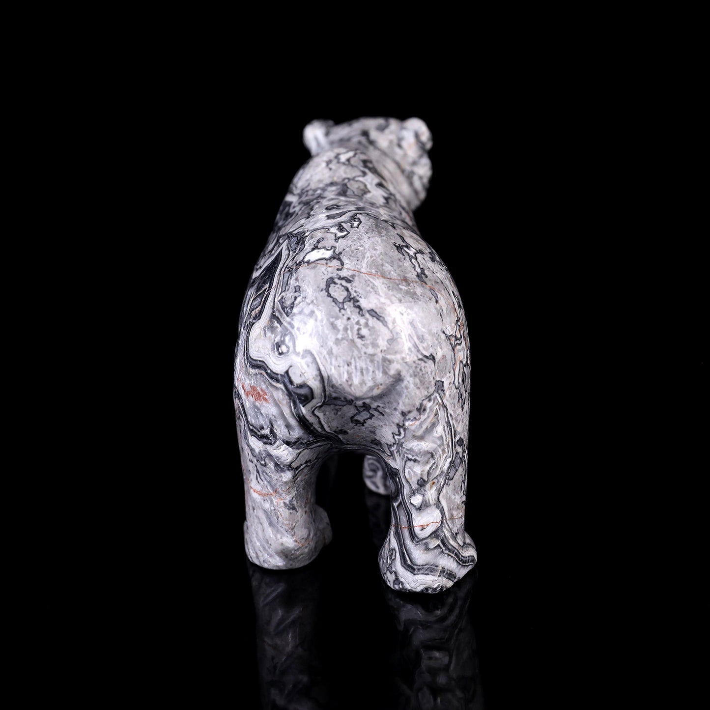 5.2" Map Jasper Hand Carved Crystal Polar Bear Sculpture Crystallumi