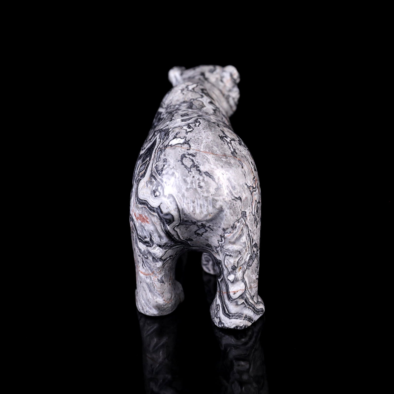 5.2" Map Jasper Hand Carved Crystal Polar Bear Sculpture Crystallumi