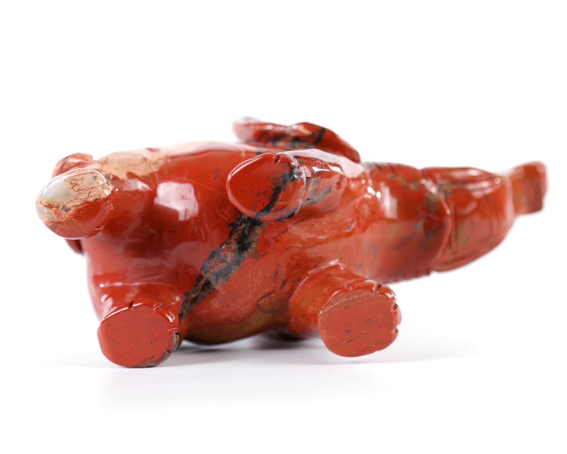 5.2" Red Jasper Hand Carved Crystal Elephant Sculpture Crystallumi