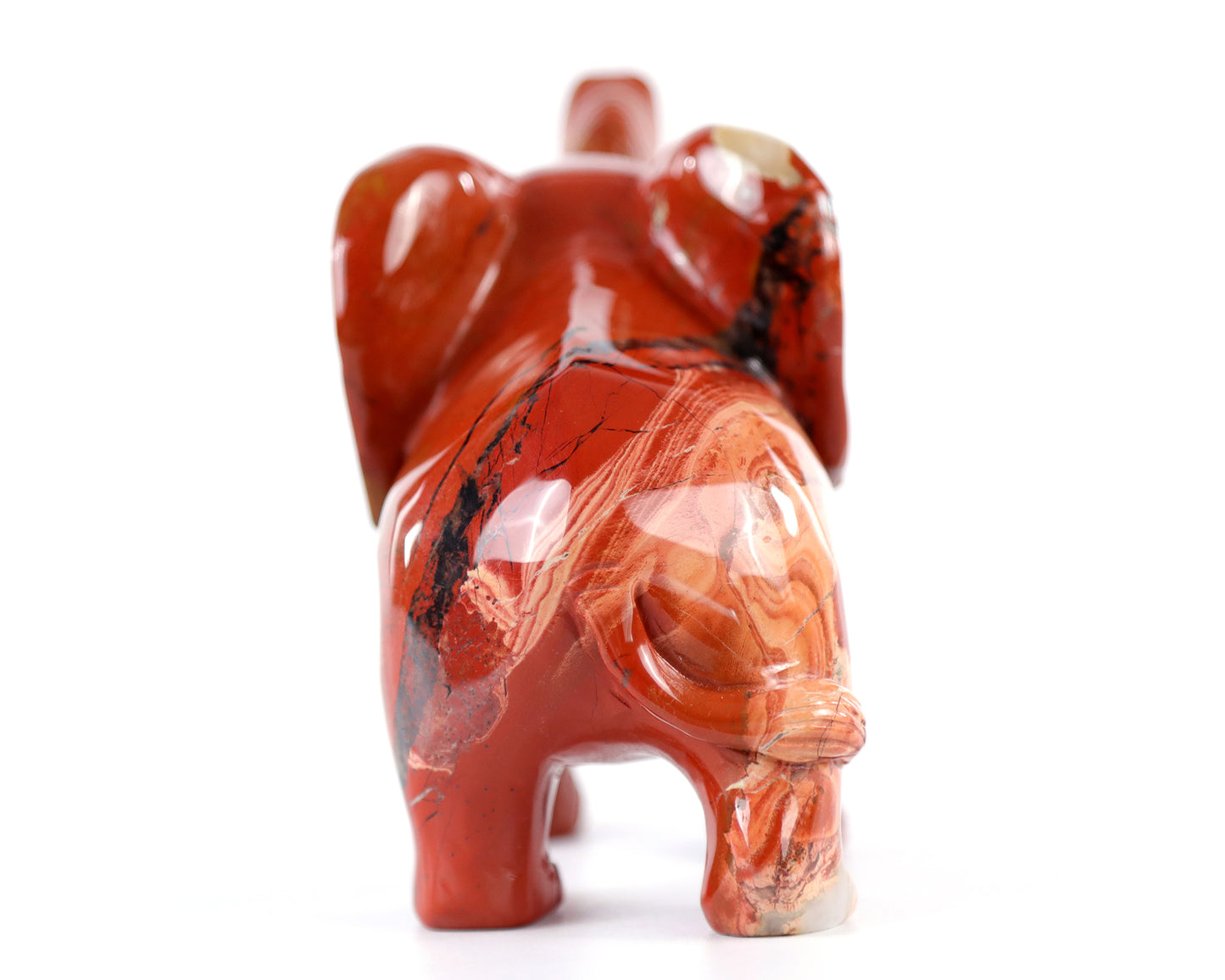 5.2" Red Jasper Hand Carved Crystal Elephant Sculpture Crystallumi