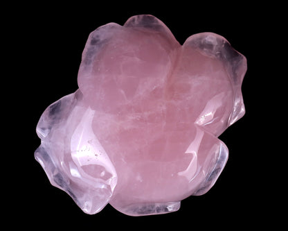 5.2" Rose Quartz Hand Carved Crystal Incense Holder Crystallumi