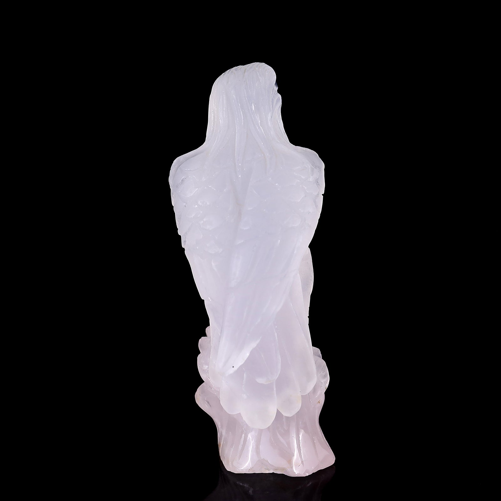 5.2" Rose Quartz Hand Carved Crystal Parrot Sculpture Crystallumi