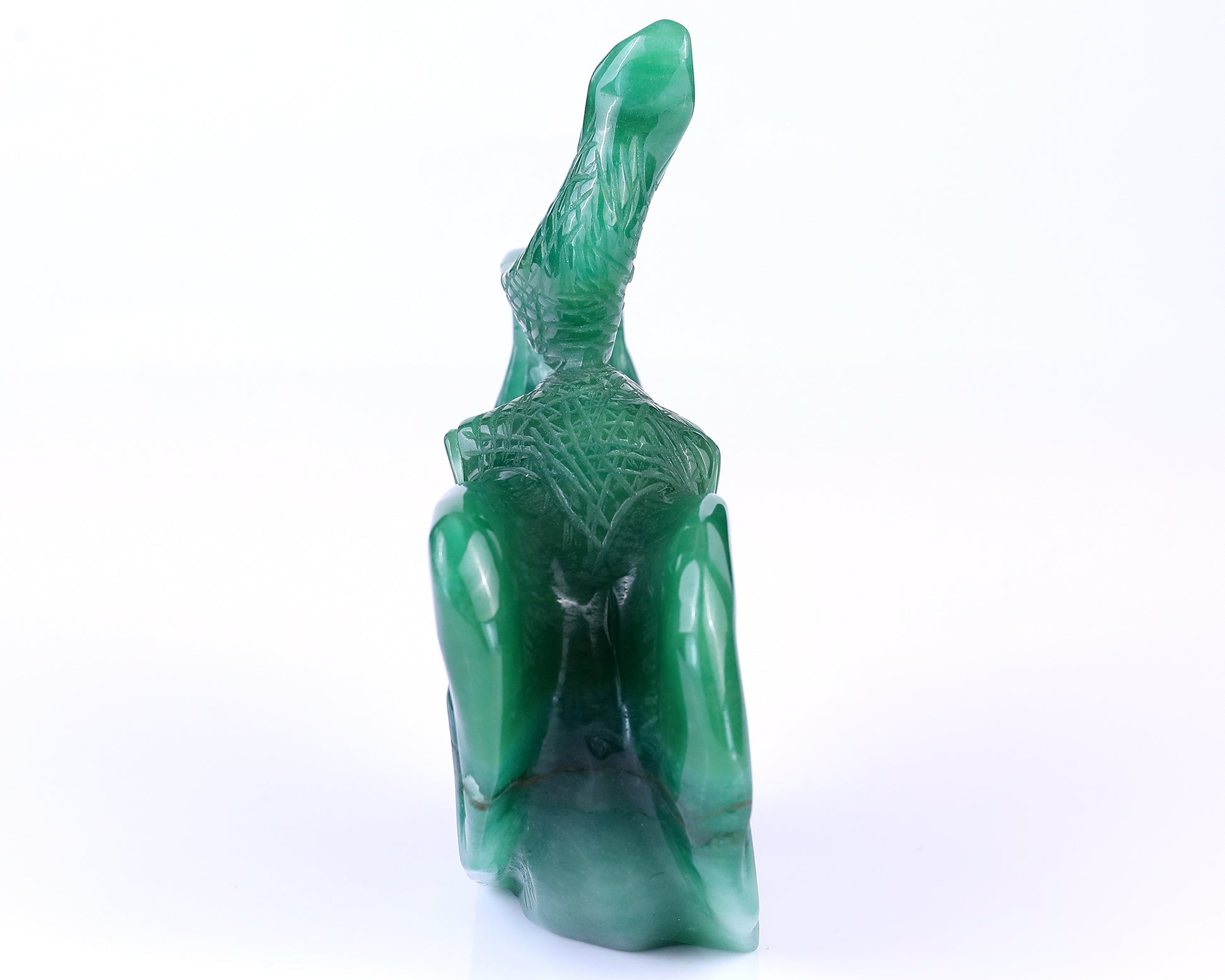 5.9" Green Aventurine Hand Carved Crystal Elephant Sculpture Crystallumi