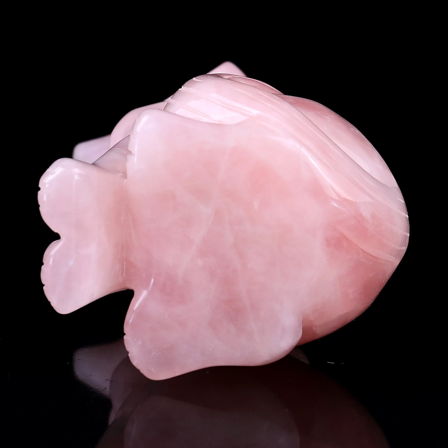 5.9" Rose Quartz Hand Carved Crystal Fox Sculpture Crystallumi