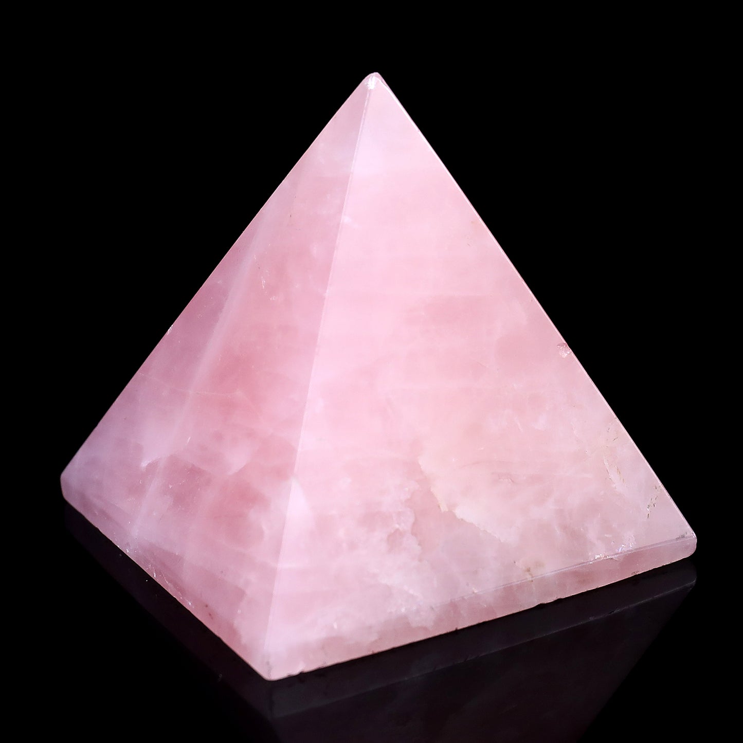 50mm Rose Quartz Hand Carved Crystal Pyramid Crystallumi